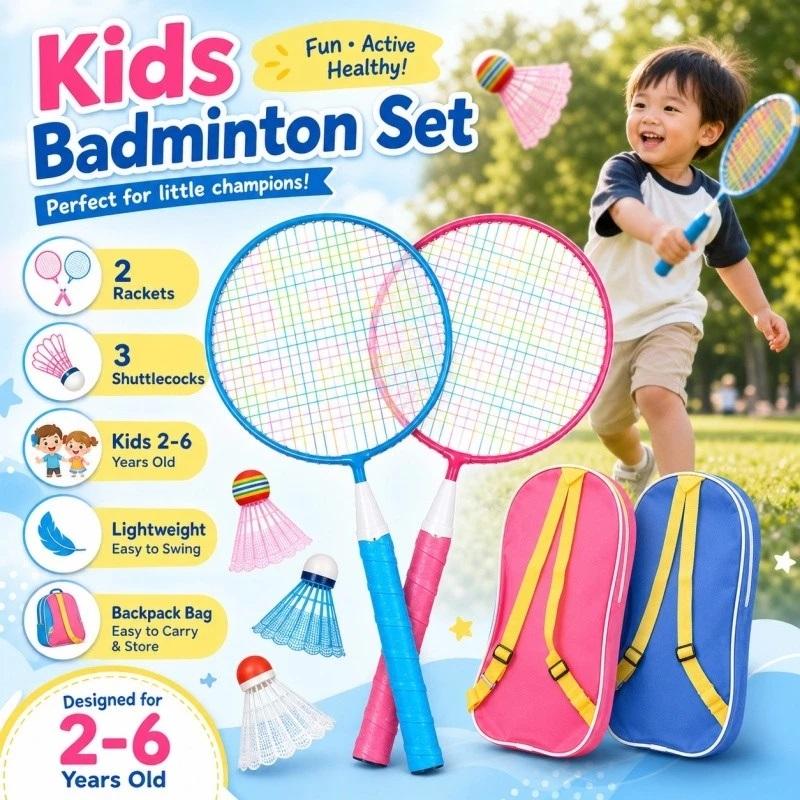 Badminton League - 2 Buah Raket Bulu Tangkis Anak-anak