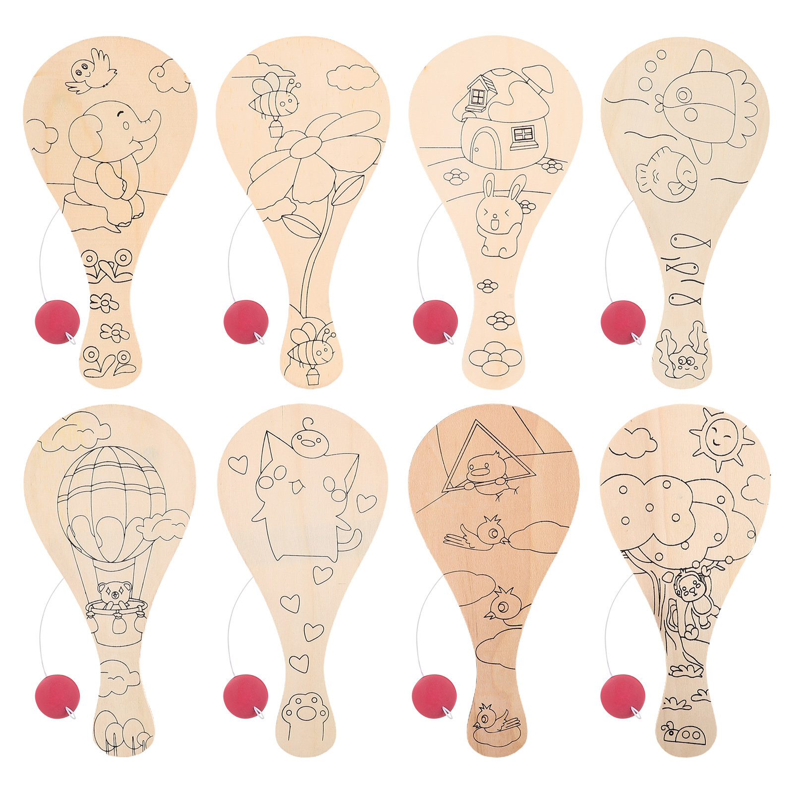 8Pcs Kerajinan Dayung Kayu DIY - Badminton League ulasan dan harga