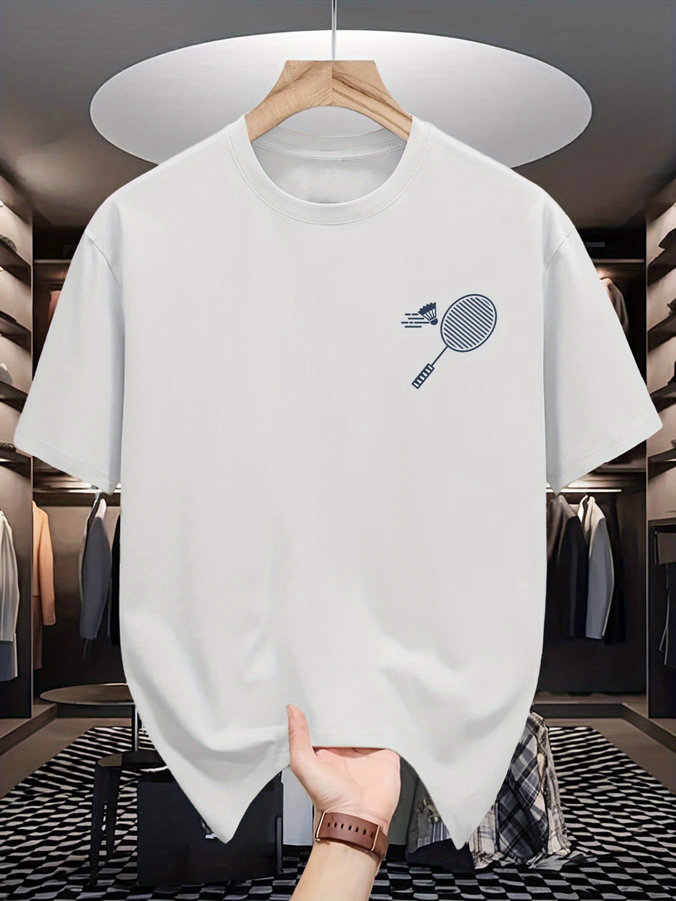 Kaos Crew Neck Pria Minimalis  - Badminton Wallpaper ulasan dan harga